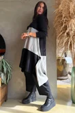 Agata Longline Split Side Knit Mid Grey Marl